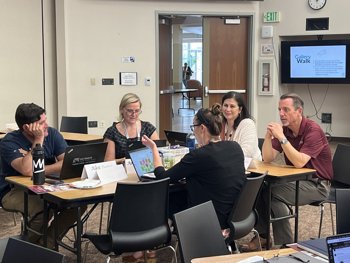 JaniceMCase's tweet image. “Educators are so lucky… they get the summer off.” Ha! Our @CtrEdEcon partners in @SanMarcosUSD didn’t get the memo😂

Digging deep to determine a direction for system redesign to drive the #smusdstrategicpromise This work is NOT for the faint of heart! 
#LearningtoLeading