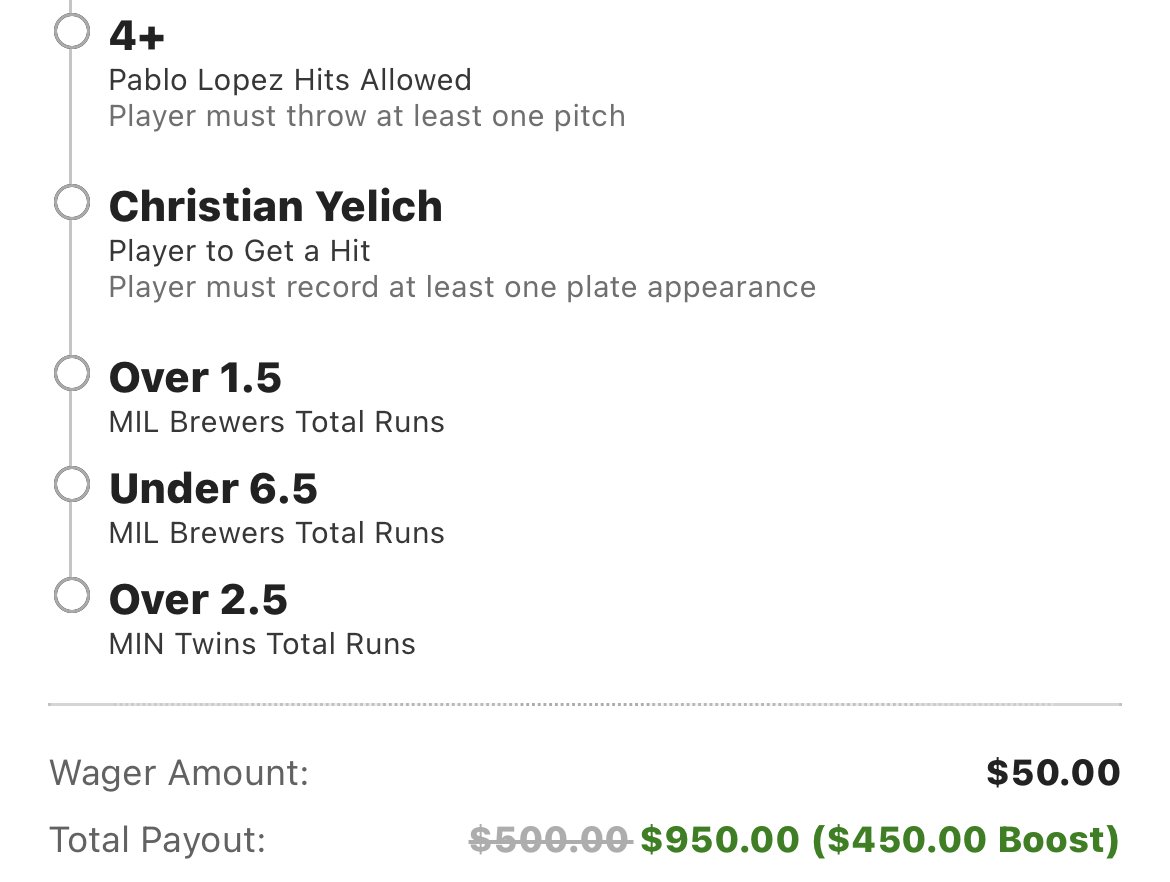 MLB STEPUP PROFIT BOOST: 
- Our Odds: +900 ➡️ +1800
- I'm betting $50 (1u)