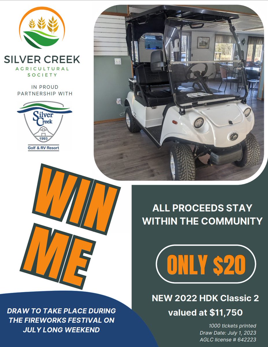 dledene's tweet image. Get your tickets, thanks in advance for your support of the Silver Creek Agricultural Society and the Silver Creek Multiplex. Send me a DM for tickets through e-transfer! 

@gordbamford can we get a #retweet for your neighbour’s in New Norway :)

#golf #camrose #albertagolf