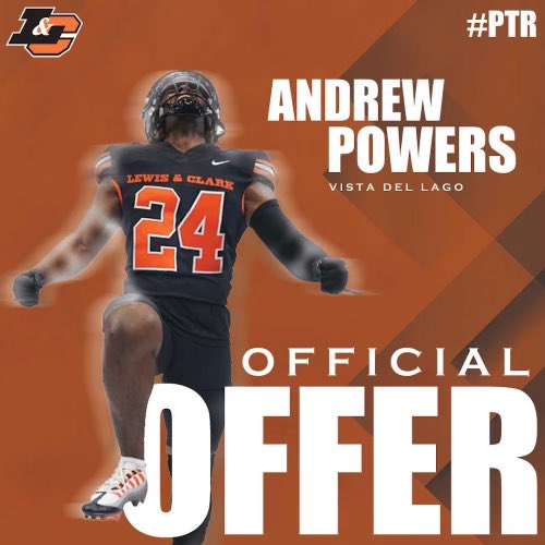 Blessed to receive my first collegiate football offer to the Lewis &amp; Clark college! Huge thanks to coach bushman for believing in me! <a href="/VistaFB/">Vista del Lago FB</a> <a href="/JoeBushman5/">Joe Bushman</a>
