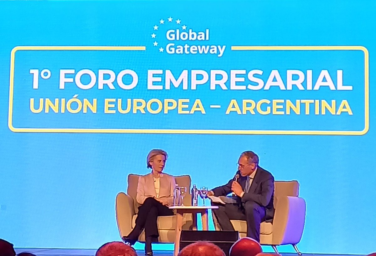 tamquiroga's tweet photo. Muy honrada de participar en representación de @CACteinforma - junto a N. Capellán,  @mboliswilson y J. Vallejos- en  el Primer Foro Empresarial Unión Europea - Argentina,  con la notable presencia de Ursula von den Leyer,  Presidente de la @EU_Commission . https://t.co/J3RpvCGXcY