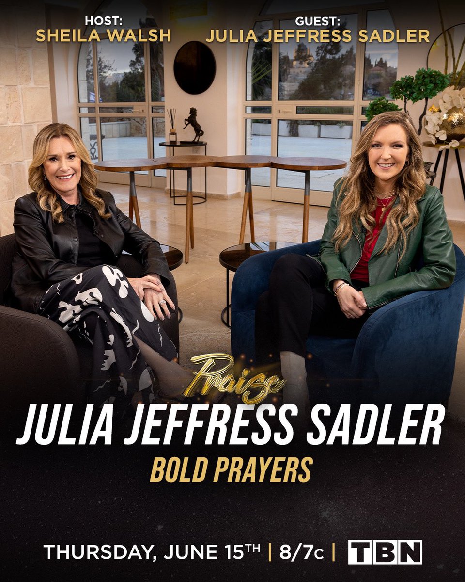 Join me and my friend @JuliaJSadler this Thursday on @TBN as we talk about the power of praying with boldness