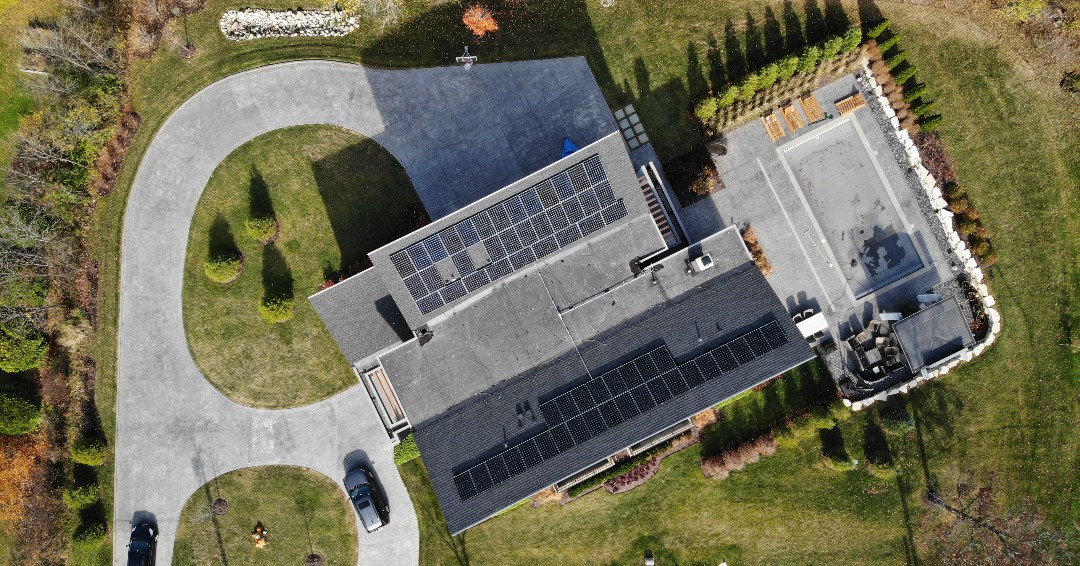SunPower's tweet photo. This stunning Illinois home was designed with a unique roof line to perfectly suit a solar system. A job well done to SunPower dealer @certasun for this striking one-of-a-kind installation. #BetterCleanerEnergy #SolarPower https://t.co/YprpOGqjsJ