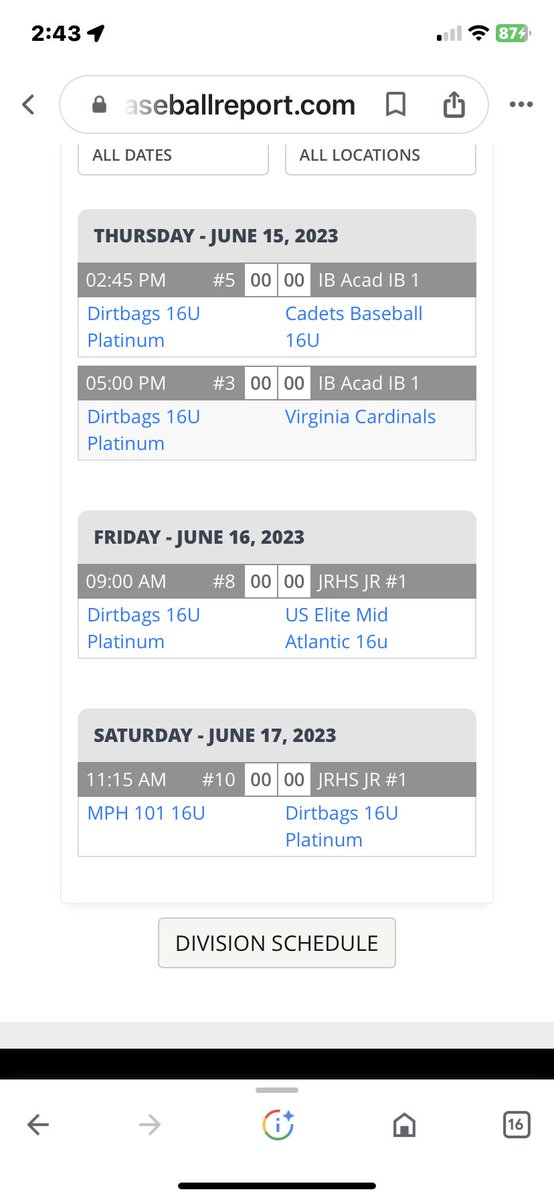 2028 Va Dirtbags Platinum tweet media
