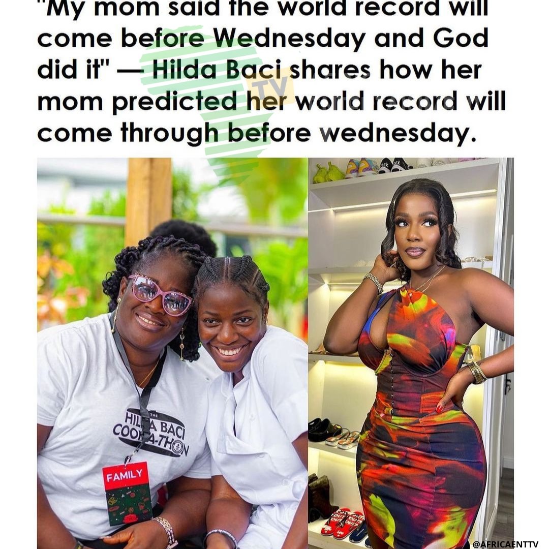 africaenttv_'s tweet photo. Hilda Baci shares how her mom prophesized that her world record will come through today.
π
#hildabacicookathon #guinessworldrecord #hildabacicookathon #chefhilda #AETV https://t.co/xqnNbHHgri