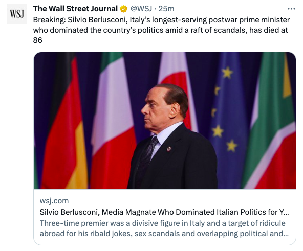 HugoLinnn's tweet photo. Ecco come titola la stampa estera su Berlusconi, volpone! @MauroMazzaRai #dimartedi #giornalari #leccaculo https://t.co/RFAGyg7IC5
