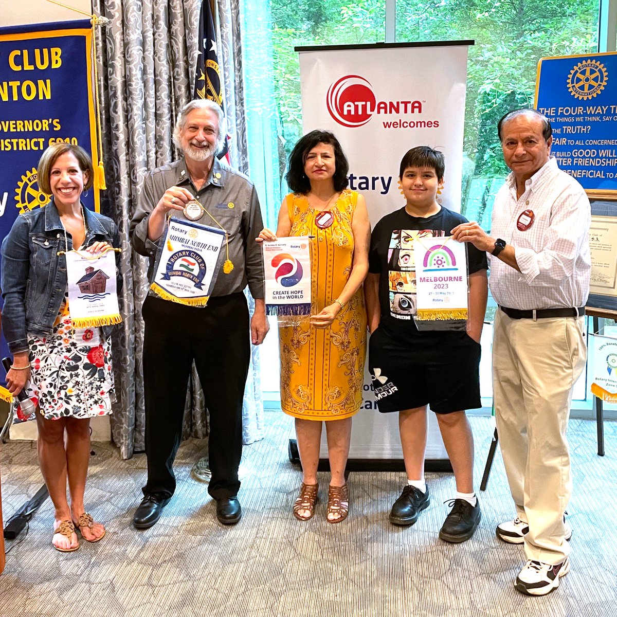 RotaryCanton's tweet photo. The Rotary Club of Canton today celebrated three new members and learned about Mountain Education.  Welcome to Terry Gill, a boutique hotel owner and ceramic artist; Annie McCollum, a financial planner with Thrivent; and Chris Chemi, a Realtor! More: https://t.co/qii29Hrsoi https://t.co/ebLspAbevM