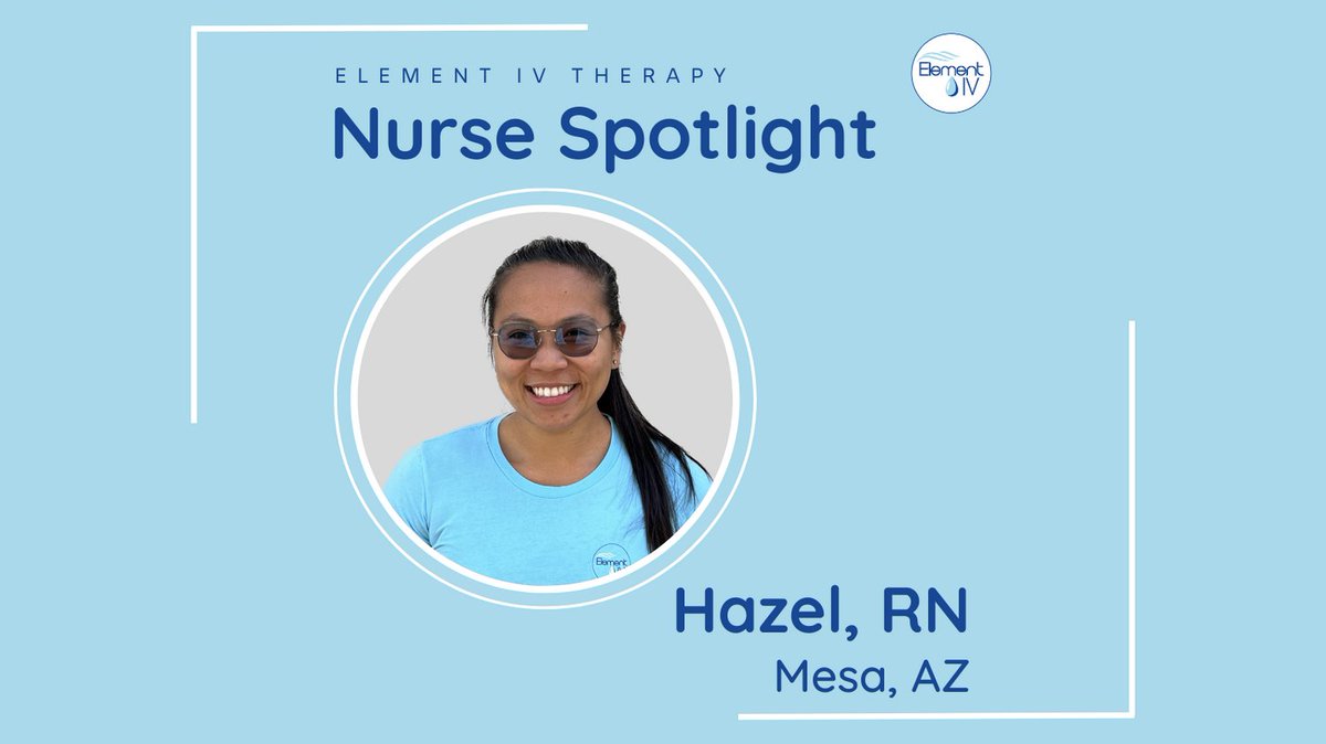 elementivaz's tweet photo. Meet Hazel RN 
Nurse Spotlight in Mesa

#scottsdale #ivtherapy #mobileivtherapy #hydrate #elementivtherapy #phoenix #feelbetterfast #nurses #mesa https://t.co/iPUBA7xt1o