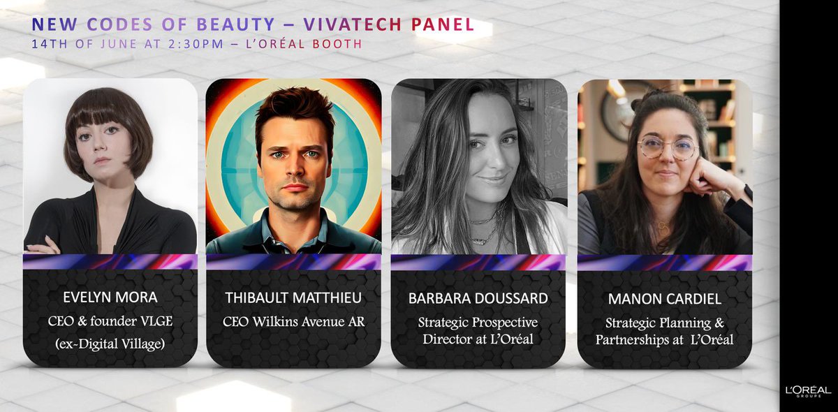 VLGE AI (@vlge__) on Twitter photo Talking about the New Codes of Beauty, powered by technology & creators, reinventing self-expression. 🌐
Tomorrow <a href="/VivaTech/">Viva Technology</a> with <a href="/evelynxmora/">Evelyn Mora</a> <a href="/LOrealGroupe/">L'Oréal Groupe</a>
🏁 See you all there! 👾
#immersiveinternet #VLGE #VivaTech2023 Talking about the New Codes of Beauty, powered by technology & creators, reinventing self-expression. 🌐
Tomorrow <a href="/VivaTech/">Viva Technology</a> with <a href="/evelynxmora/">Evelyn Mora</a> <a href="/LOrealGroupe/">L'Oréal Groupe</a>
🏁 See you all there! 👾
#immersiveinternet #VLGE #VivaTech2023
