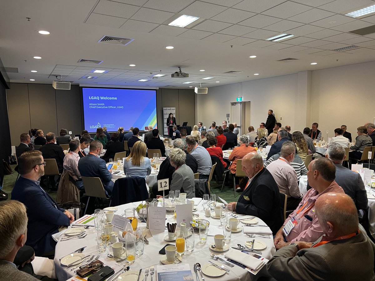MarkusCrawley's tweet photo. Attending the ⁦@LGAQ⁩ Breakfast in Canberra with Mayor Jack and Deputy Mayor Bradley along with many Queensland Council Delegates at the ⁦@ALGAcomms⁩ #nga2023 https://t.co/TTXYAY6fQ0