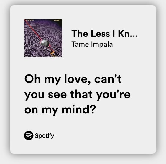 Graphichappy1's tweet image. Tame impala / the less i know the better