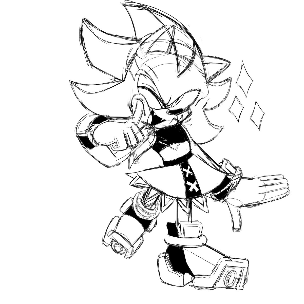 UltimateShadFan's tweet photo. I think shadow is a big fan of honey the cat #ShadowTheHedgehog #doodle #sonicfanart #SonicTheHedgehog https://t.co/IXnv9f5Pbp