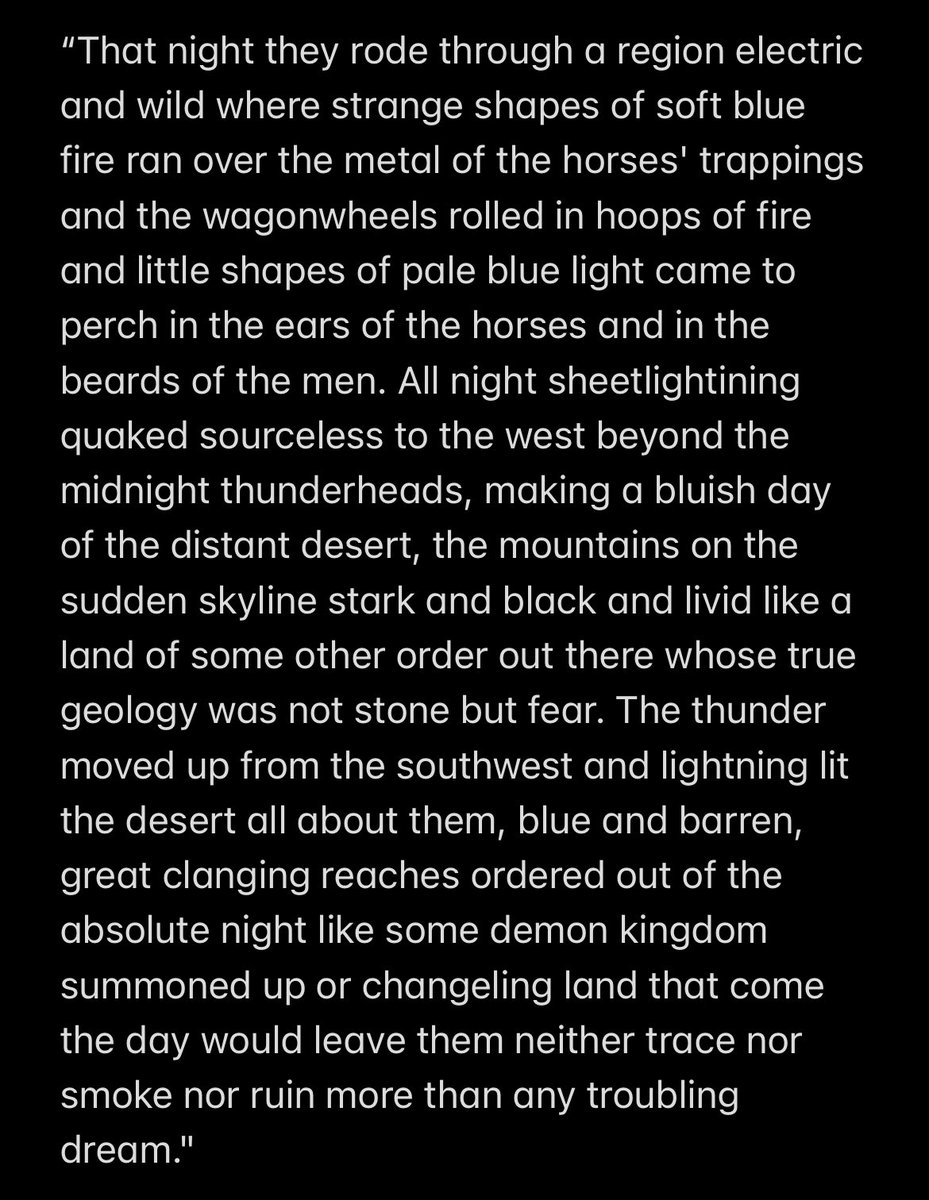 Dominaysh's tweet photo. This is from Cormac McCarthy’s “Blood Meridian.” 

When I read this I couldn’t believe that any person could write something like this. https://t.co/I1rPT3BtvU