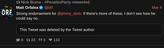 dalatindiva's tweet photo. Whatever went down between Nick Brana and Jimmy D0re went down in March 2023, thats the last posts that you can find about #Dore2024 that was pushed by MPP (and looks like some tweets have been scrubbed) https://t.co/5f7Lf0Lymh
