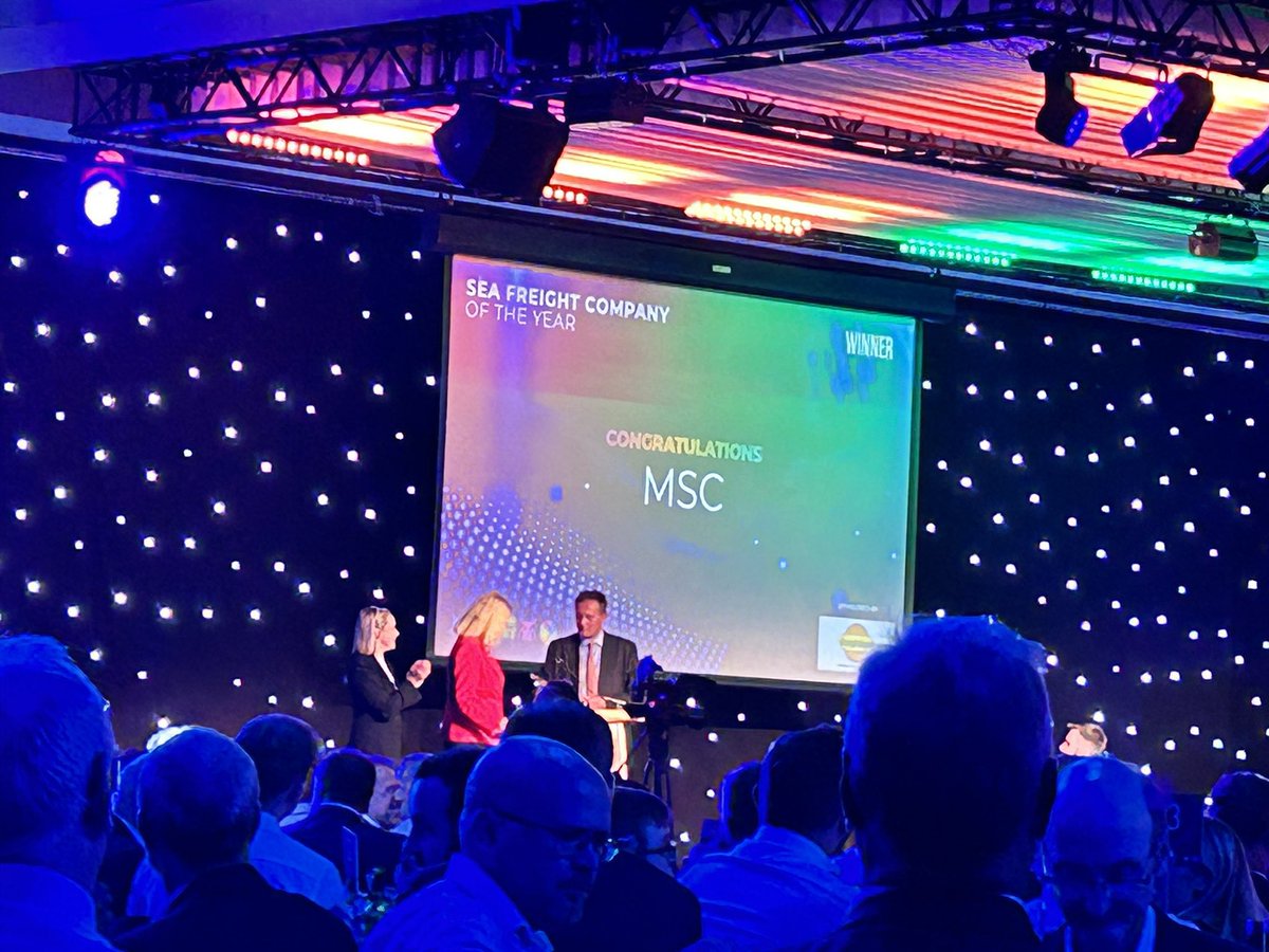 multimodal's tweet photo. Sea freight company of the year awarded to @MSCCargo 👏 https://t.co/SOKuMoIxxu
