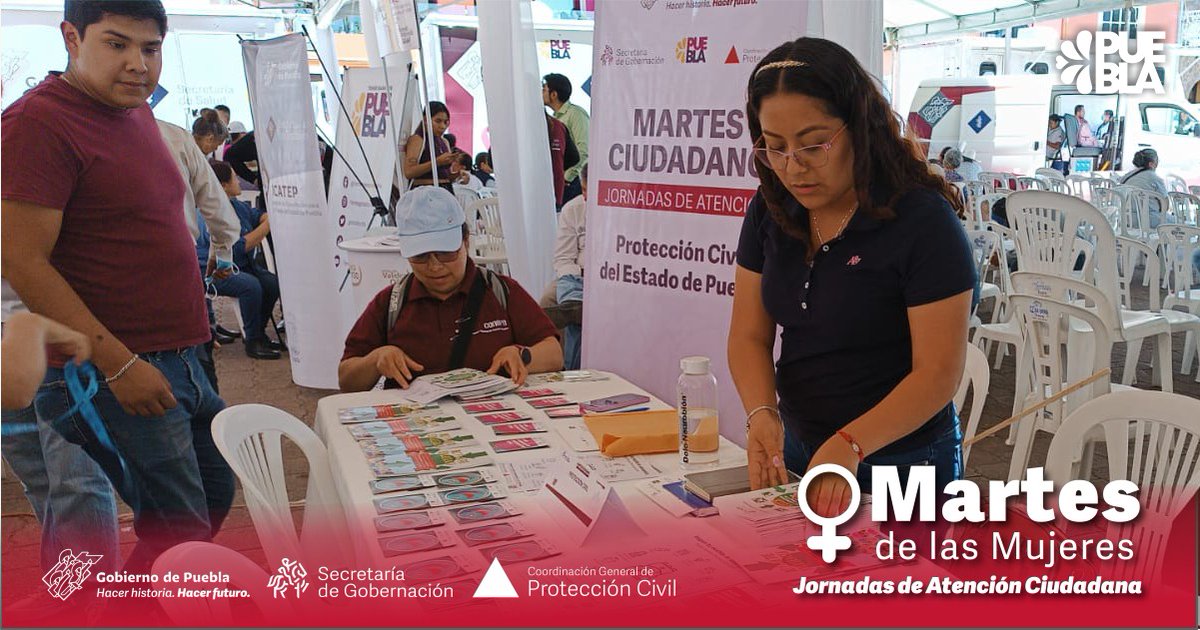 PCGobPue's tweet image. Este #MartesDeLasMujeres en Chignahuapan se brinda información sobre lineamientos y requisitos para obtener registro como tercer acreditado en materia de #ProtecciónCivil en el Estado.
También se realizó entrega de material didáctico a #CONAFE para sesión de primera infancia.