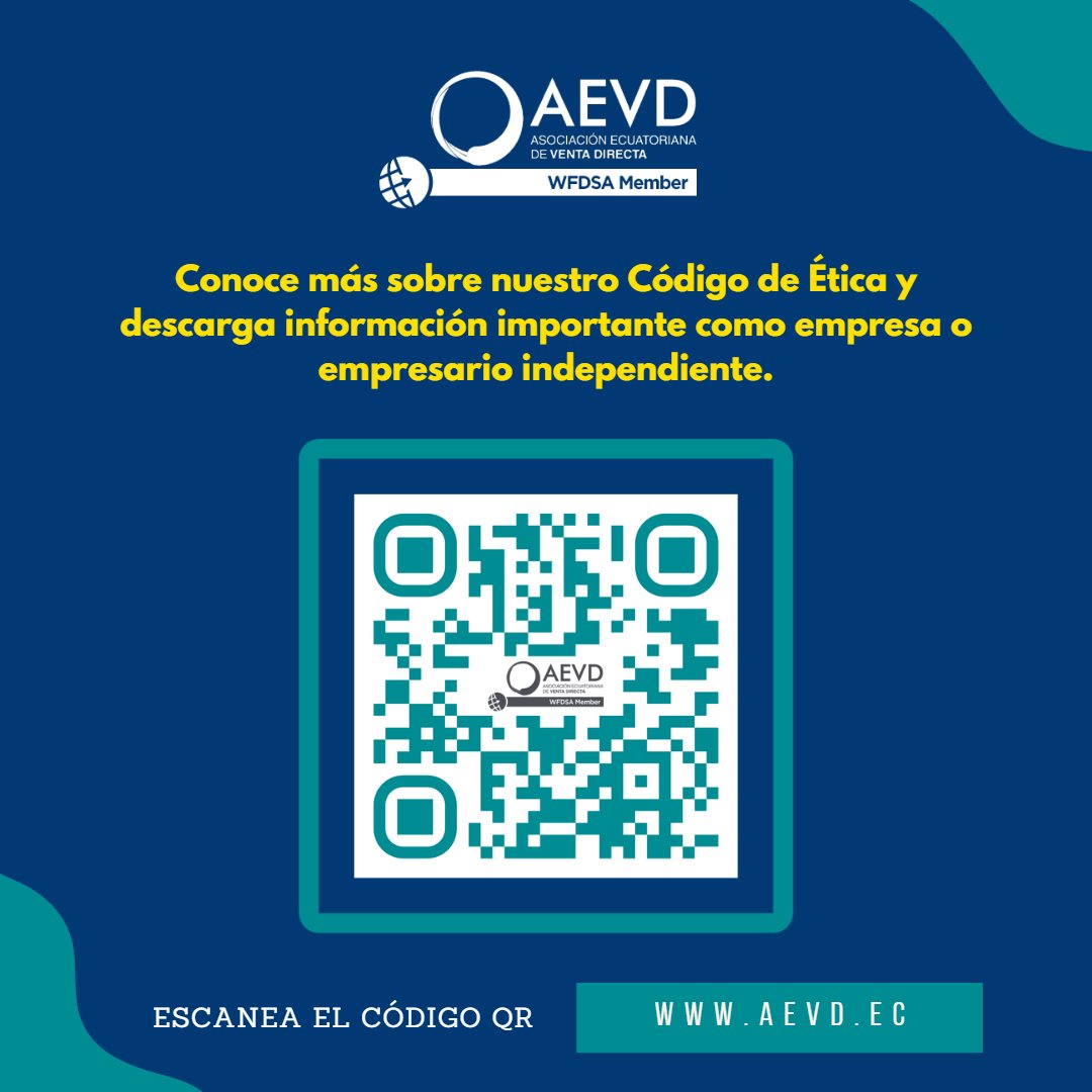 aevdecuador's tweet photo. Conoce más sobre nuestro #CódigodeÉtica y descarga información importante que te servirá como empresa o empresario independiente. En la #ventadirectaec estamos comprometidos con la transparencia como asociación en #Ecuador y el mundo. https://t.co/R7WXL4vyib