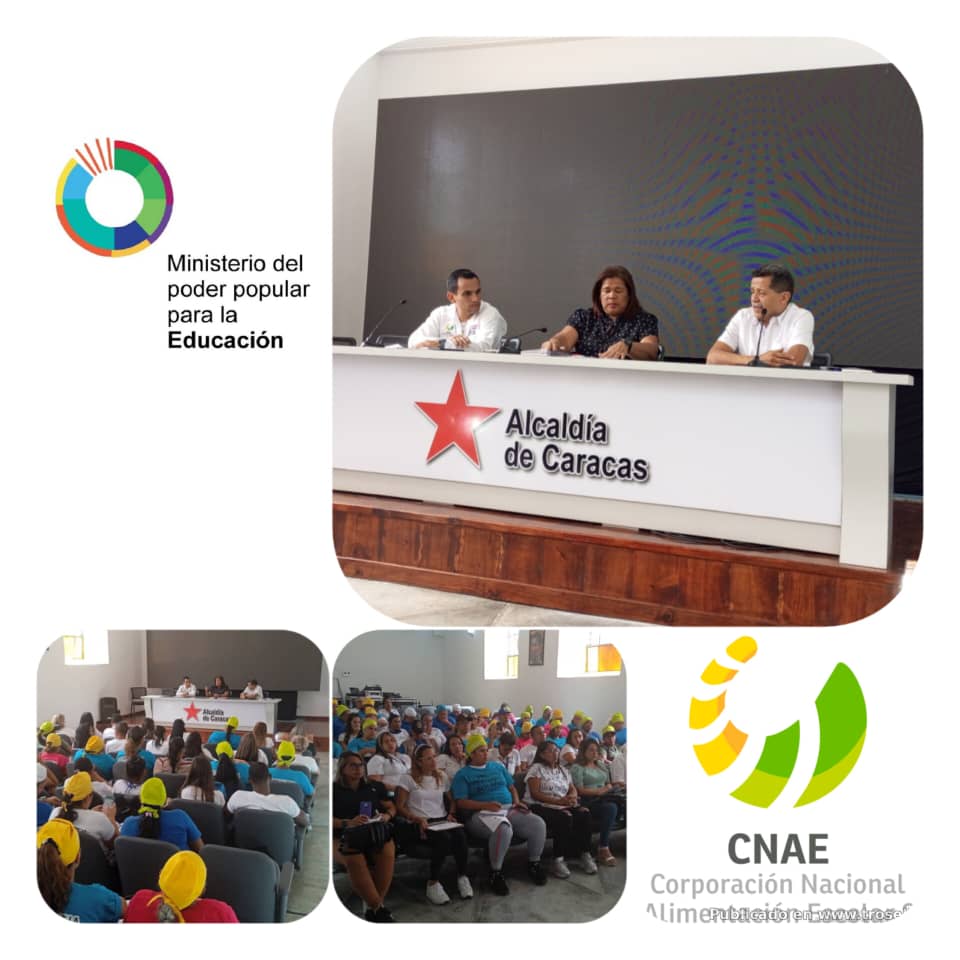 Hoy estuve reunido, en el salón Andres Eloy blanco de la alcaldía de caracas ,con la jefa del clap de caracas , con la directora de despacho de la alcaldía y el equipo de la CNAE para evaluar y fortalecer el PAE en la ciudad capital !unidos para vencer viva la patria !