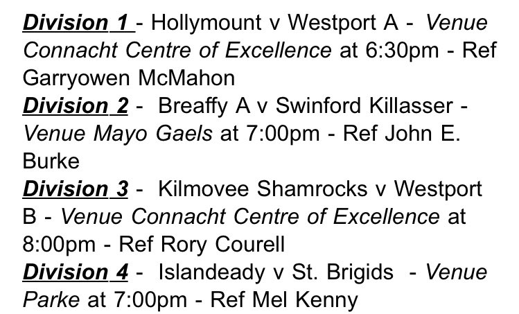 U14 League Finals taking place tomorrow 14th June
