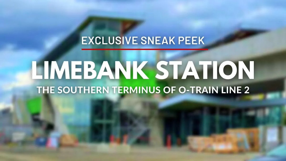 An EXCLUSIVE sneak peak of Limebank Station: The Southern Terminus of O-Train Line 2. 
youtube.com/watch?v=FaiWNn…
#ottnews #ottcity #octranspo #ottawa #ottlrt