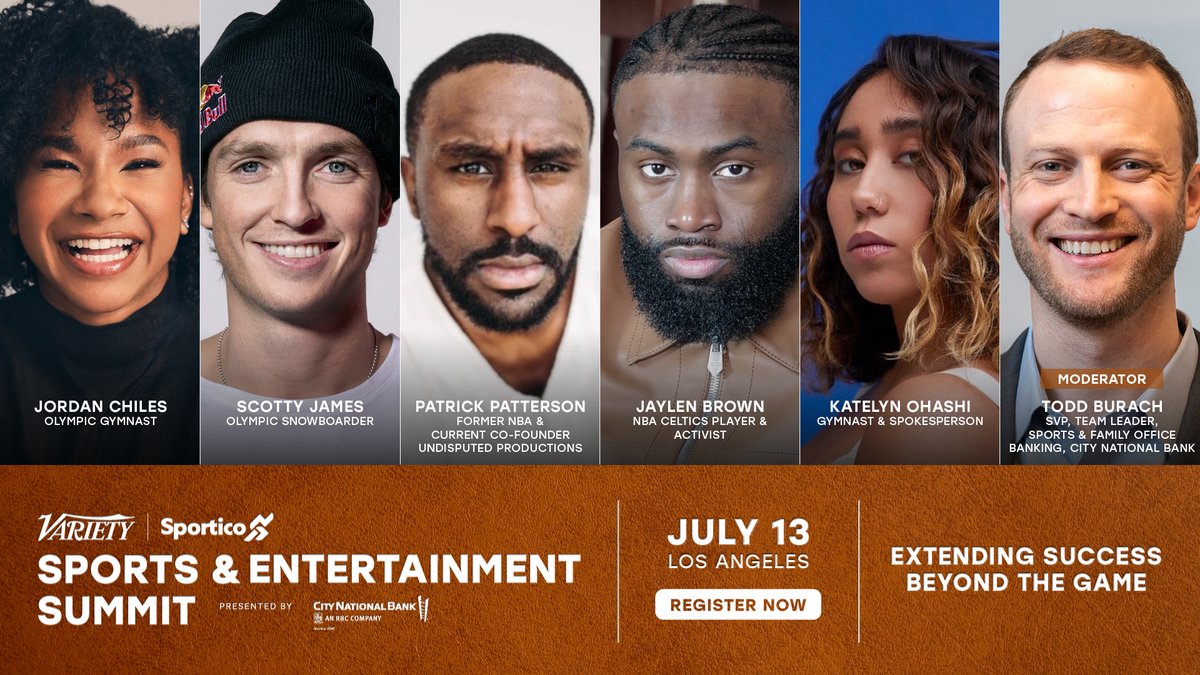 Join Scotty James, Jordan Chiles, Katelyn Ohashi and more for an exclusive conversation moderated by @CityNational Bank's Todd Burach at Variety + Sportico's Sports & Entertainment Summit on July 13. https://t.co/Qbkeqpokko #VarietySporticoSummit https://t.co/jkxLhDHoLs