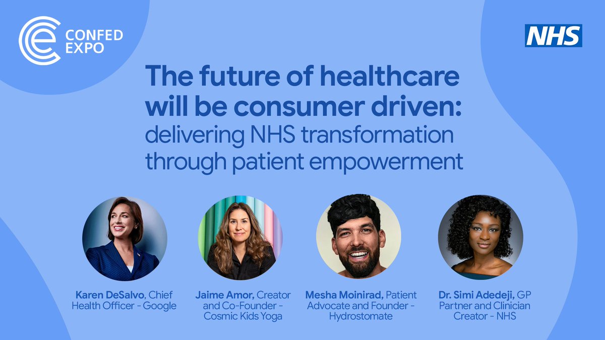 How do patients want to manage their own health? 🤔

Join Dr. @KBDeSalvo, our Chief Health Officer, and @jaimestweets, @Mrcolitiscrohns, and @DrSimi_A for a panel on patient empowerment at the #NHSConfedExpo tomorrow to find out: goo.gle/3NsVusX
