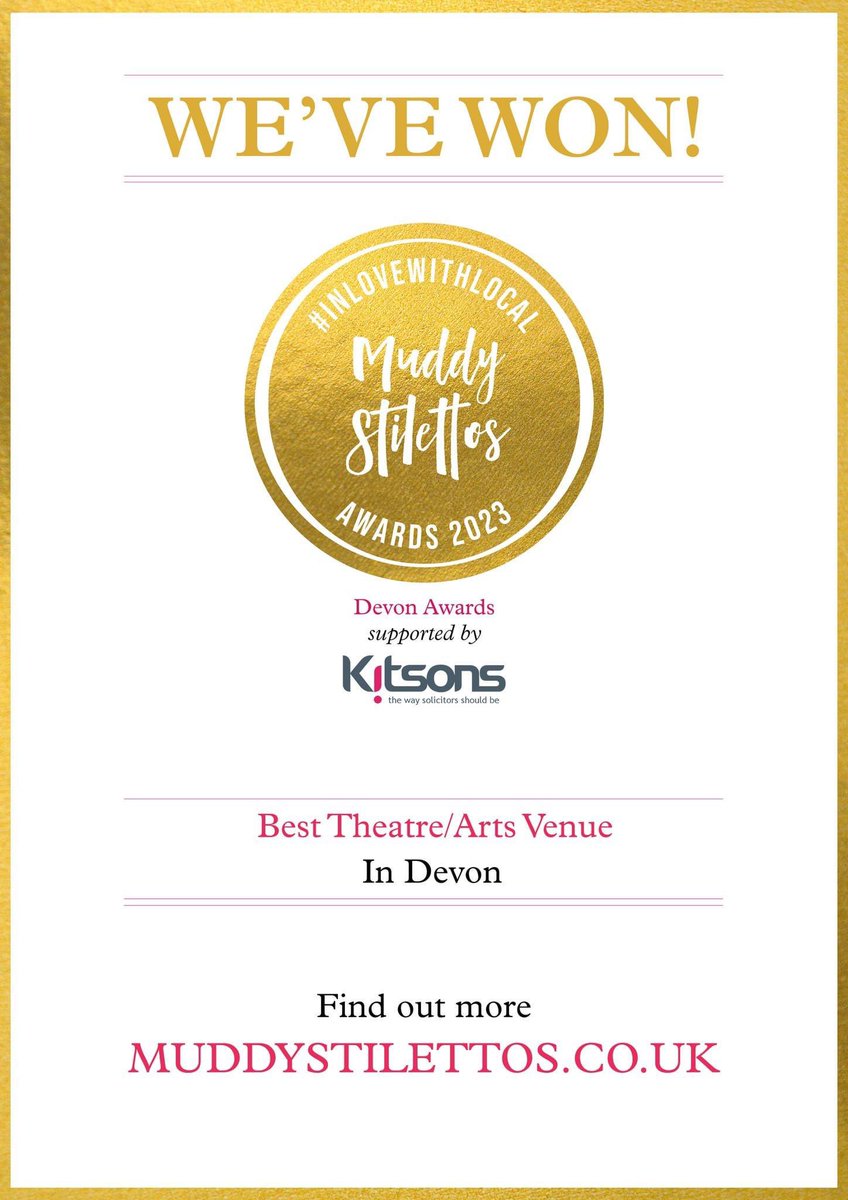 This happened today. Safe to say we’re chuffed at the @TheatrePaignton to be crowned the best theatre in Devon.

It’s fab to see the hard work, dedication and passion of our team has been recognised. 

An #EnglishRiviera gem and a business to be proud of. #naturallyinspiring