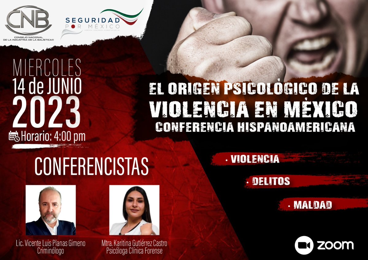 Mañana estaremos con LEXCRIM, en la Ciudad de México, con Karitina Gutiérrez Castro.
No os lo podéis perder, pues lo organiza Seguridad por México y El Consejo Nacional de la Industria de la Balística.
lexcrim.es/eventos
Agradecemos la organización al Dr Jafet Arreola