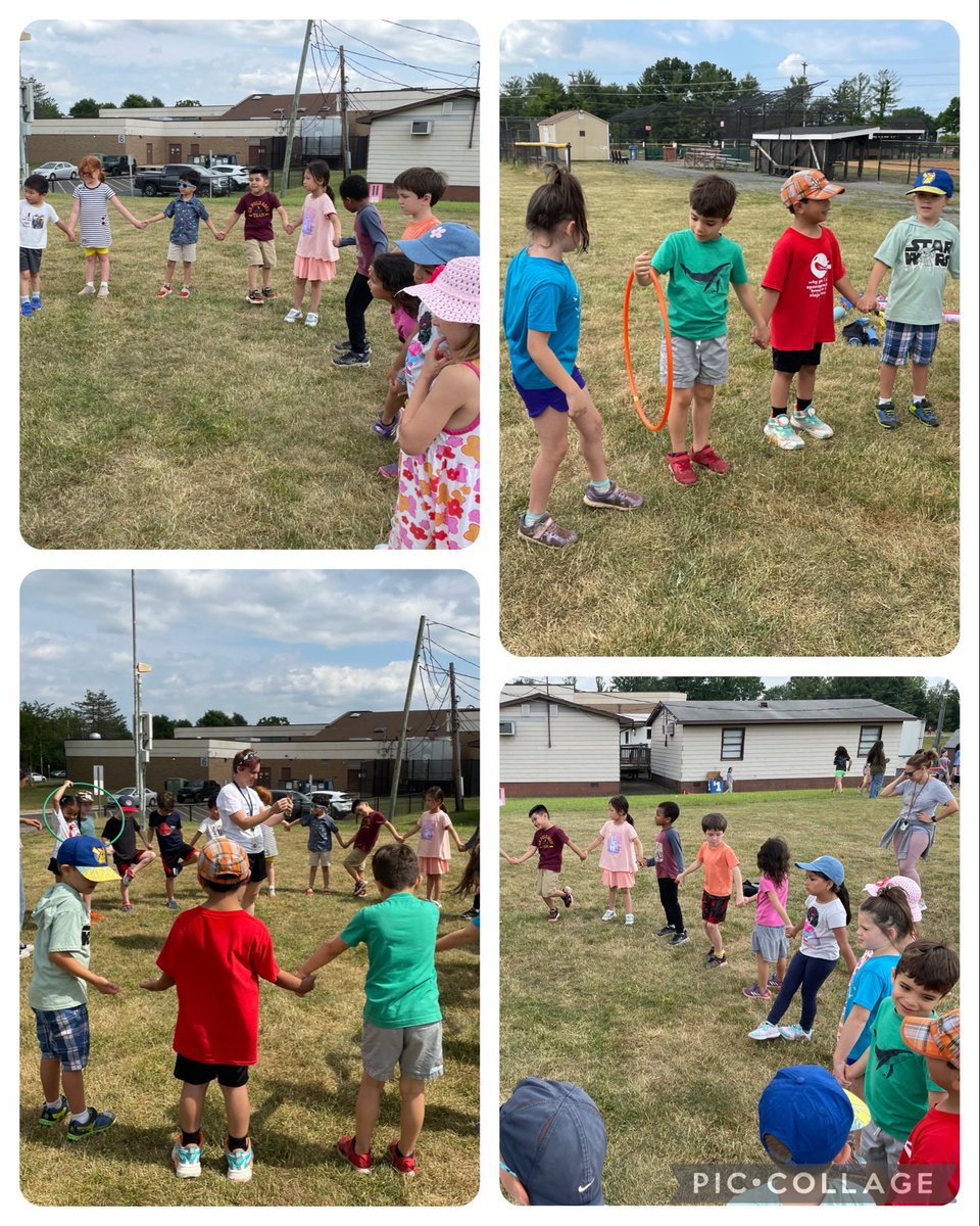 Trying to get the hula hoop around the circle! ⁦<a href="/ThisIsMadge/">Aimee Maggio</a>⁩