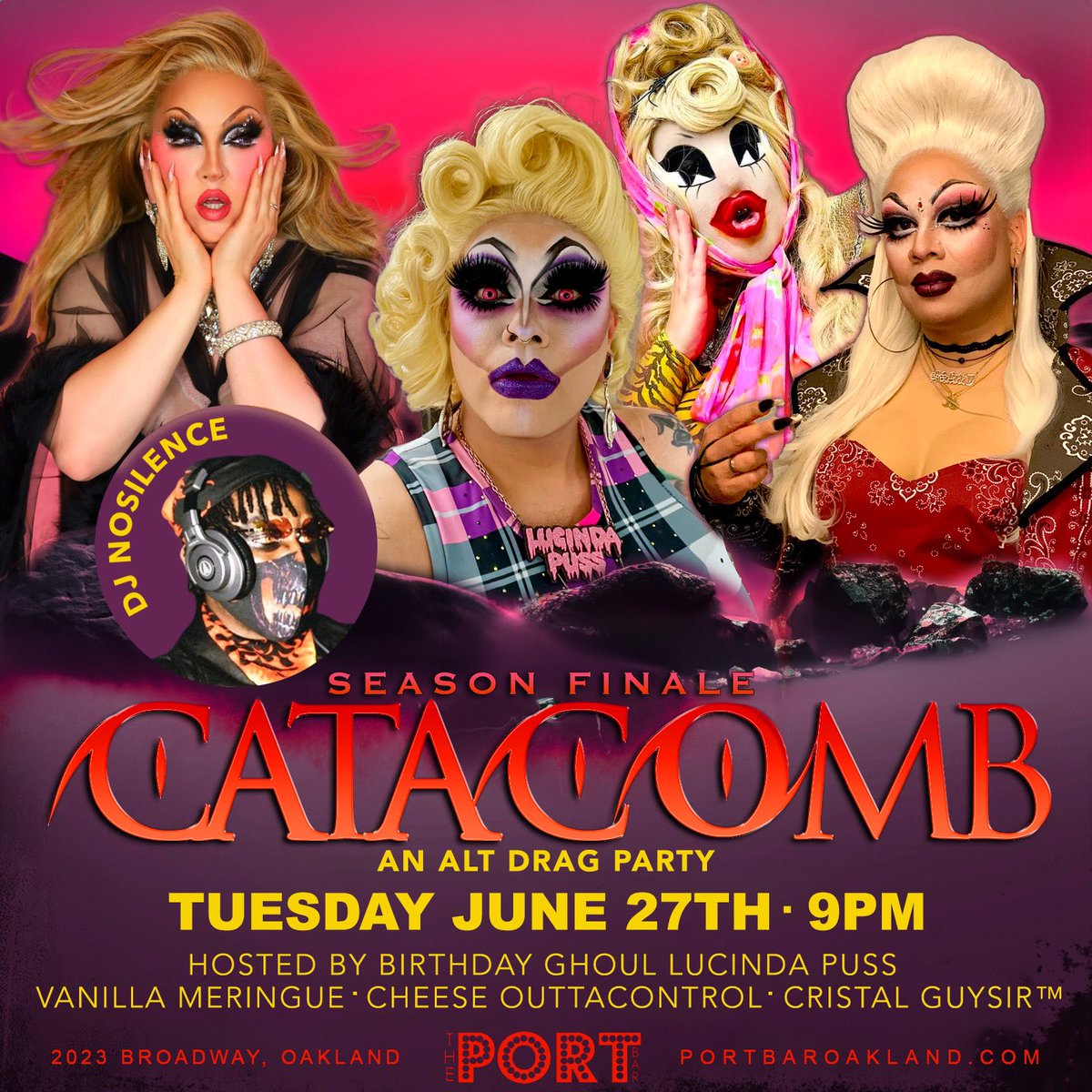 Catacomb: The Season Finale slash Lucinda Puss’ birthday celebration extravaganzapalooza program Join me, and a spectacular cast on June 27th, at 9:00 PM! There will be games, prizes, FOOD! @VanillaMeringue Cristal Guysir™️ @NoDoubterChris Cheese OuTTaCoNtRoL DJ No Silence