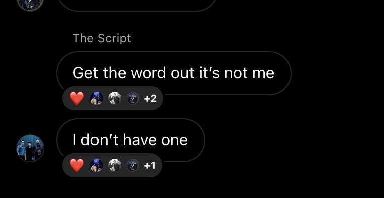 TheScriptHayley's tweet photo. Please don’t follow the below account as per @TheScript_Danny instructions we are letting the script family know that this person who keeps liking and following in fake and it’s starting to annoy a few of us! @thescript Spread the word!! #TheScriptFamily https://t.co/B350vzFfgr