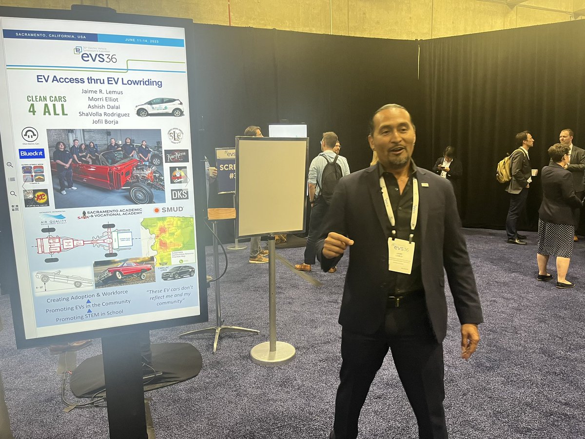 robertvg's tweet photo. Fantastic story!
@SAVA_lowriderEV found modern ev’s were not adopted in e.g. hispanic communities because the people didn’t recognize themselves in these cars. With a group of students they are now converting a Chevy Impala to an electric lowrider!
#EVS36 https://t.co/QBzT6jw2hn