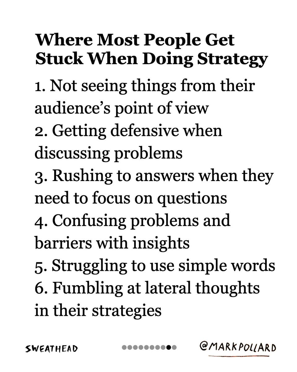 markpollard's tweet photo. Having taught a few thousand people and coming off 3 masterclasses in Ecuador last week, here’s where I find people get stuck most often when doing strategy: https://t.co/l5Q9J43kDg