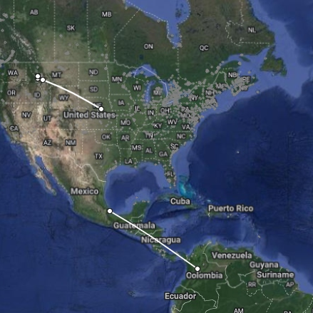 umbirdecology's tweet photo. Welcome back Swainson’s Thrushes this year! And with #motus technology, we now know where they’ve been. 

Both birds started at MPG ranch last fall. The maps show their journey north this spring. We're learning more about their #migration every year.

#TrackingTuesday https://t.co/RoAigACOP1