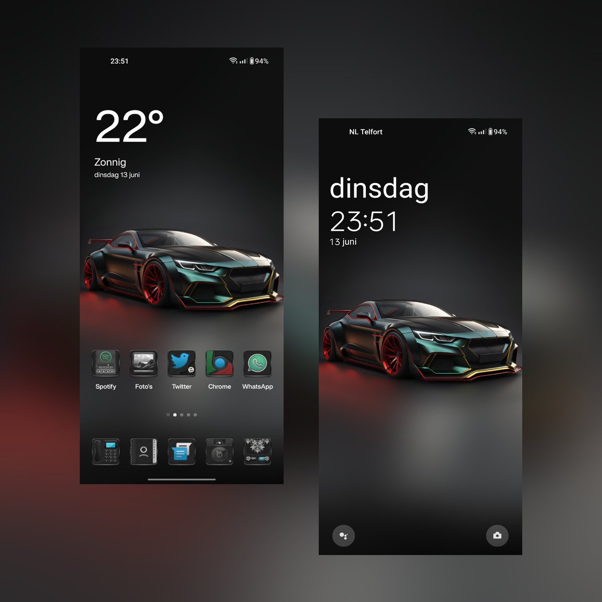 #artwork 
#Android 
#wallpaper 
#homescreen 
#OnePlus
#art
#cars
#Supercars                     
#sportcar
#exoticcar

my setup to stay this week on 
you can download it for free 
look in my profile 

Wallpapers : made by me 😎

3leven icons : @Coccco28 😎