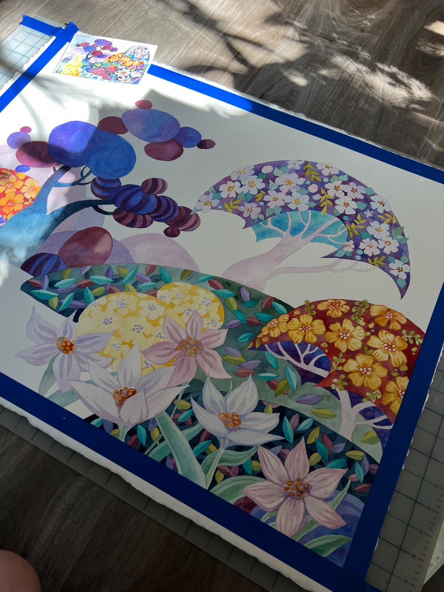scarlethawk's tweet photo. Working on my biggest painting in decades! (Which sounds like a crazy thing to say) https://t.co/8Codlgu4y0