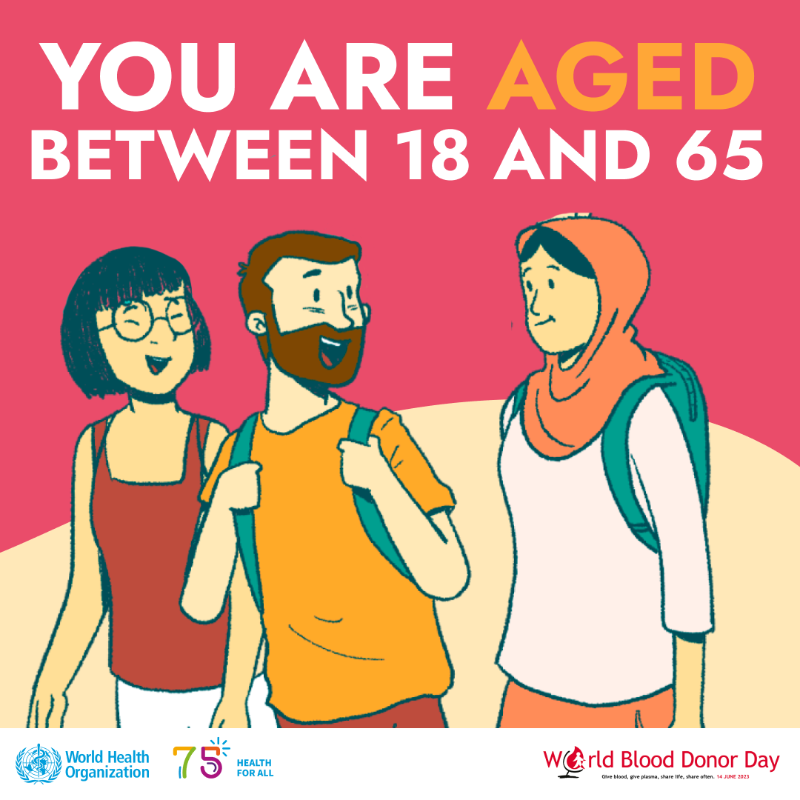 WHO's tweet photo. 🩸 It's #WorldBloodDonorDay 🩸

Give blood, give plasma, share life, share often.

Here's how you can #GiveBlood 🩸
