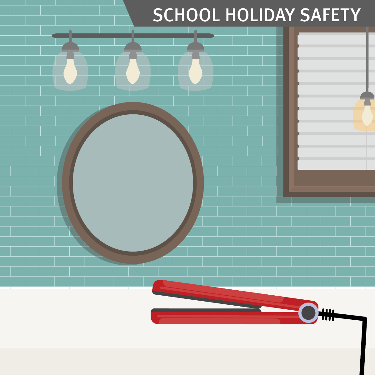 Hair straighteners heat up to over 200°C in less than 10 mins. They can cause injury and leave permanent scars. Keep them away from kids.
•Turn the device off immediately after use
•Put out of kids reach
•Wait for plates to cool before leaving unattended
•Once cool store away