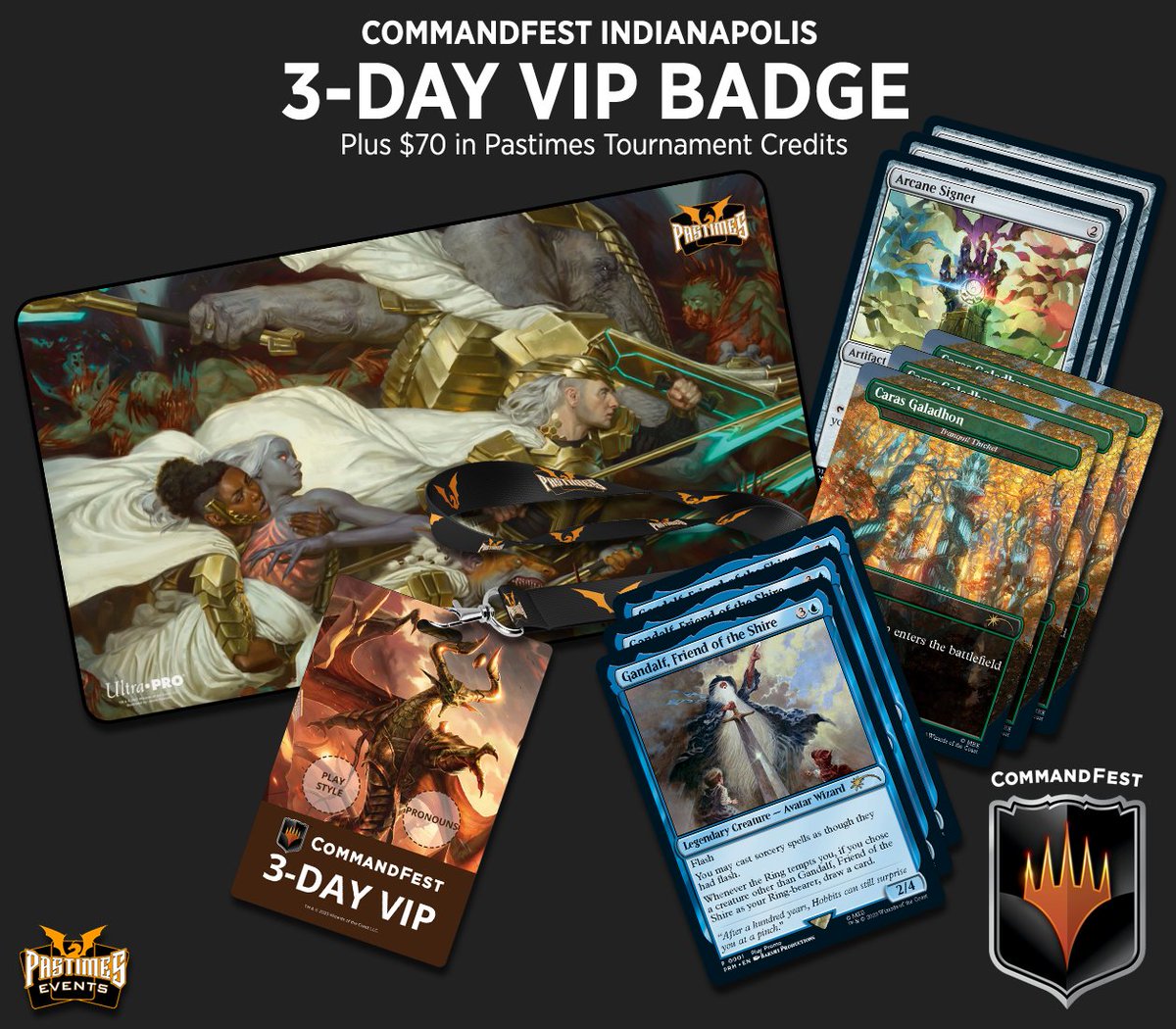 PastimesEvents's tweet photo. Be a VIP at CommandFest: Indianapolis!

Get the VIP 3-Day Badge and Lanyard,
$70 Pastimes Events Credit, promo cards, and playmats!

Register on https://t.co/UXzbQ9hEdv
#CFIndy https://t.co/MBz2phYL99