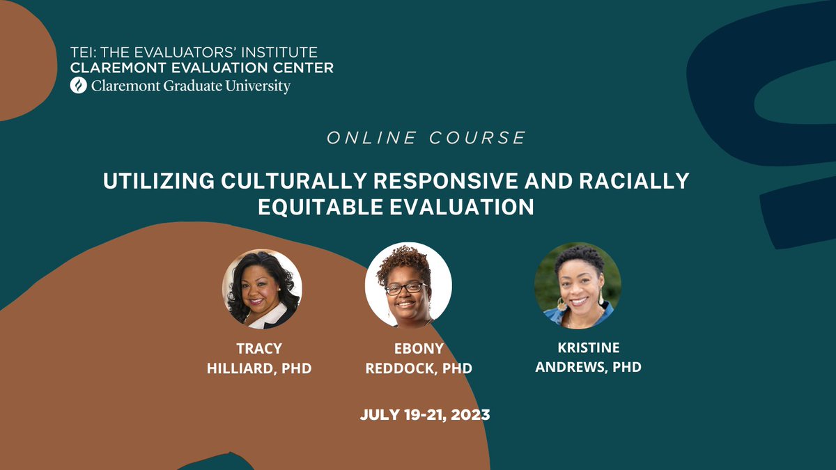 EvaluatorsInst's tweet photo. 🌟 Join Utilizing Culturally Responsive and Racially Equitable Evaluation! 🌍 🎓 Instructors: Tracy Hilliard, Ebony Reddock, Kristine Andrews 🔹Gain practical skills in evaluation with a racial equity lens #Evaluation #CulturalResponsiveness #RacialEquity #ProfessionalDevelopment https://t.co/TxVfDHQaFx