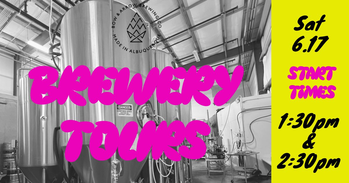 Two brewery tour offerings this Saturday! 1:30p and 2:30pm, see you there 🍻 #beer #abq