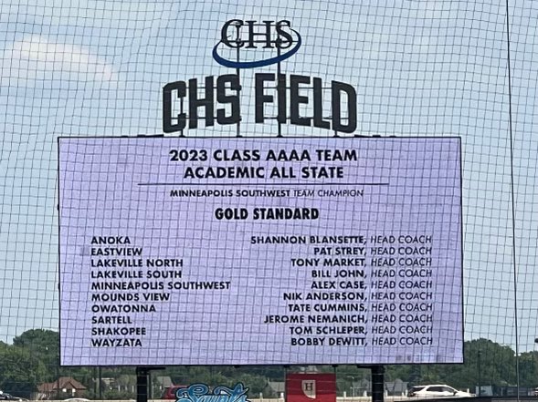 tschlepe's tweet photo. Our 2023 varsity baseball squad has been honored in receiving the Academic All-State Gold Standard once again this year. We had a final 20-player, varsity TEAM cumulative GPA of 3.59!
Go Sabers!
#BackToBackYears
#ShakopeeSchools https://t.co/crs7BF8jYC