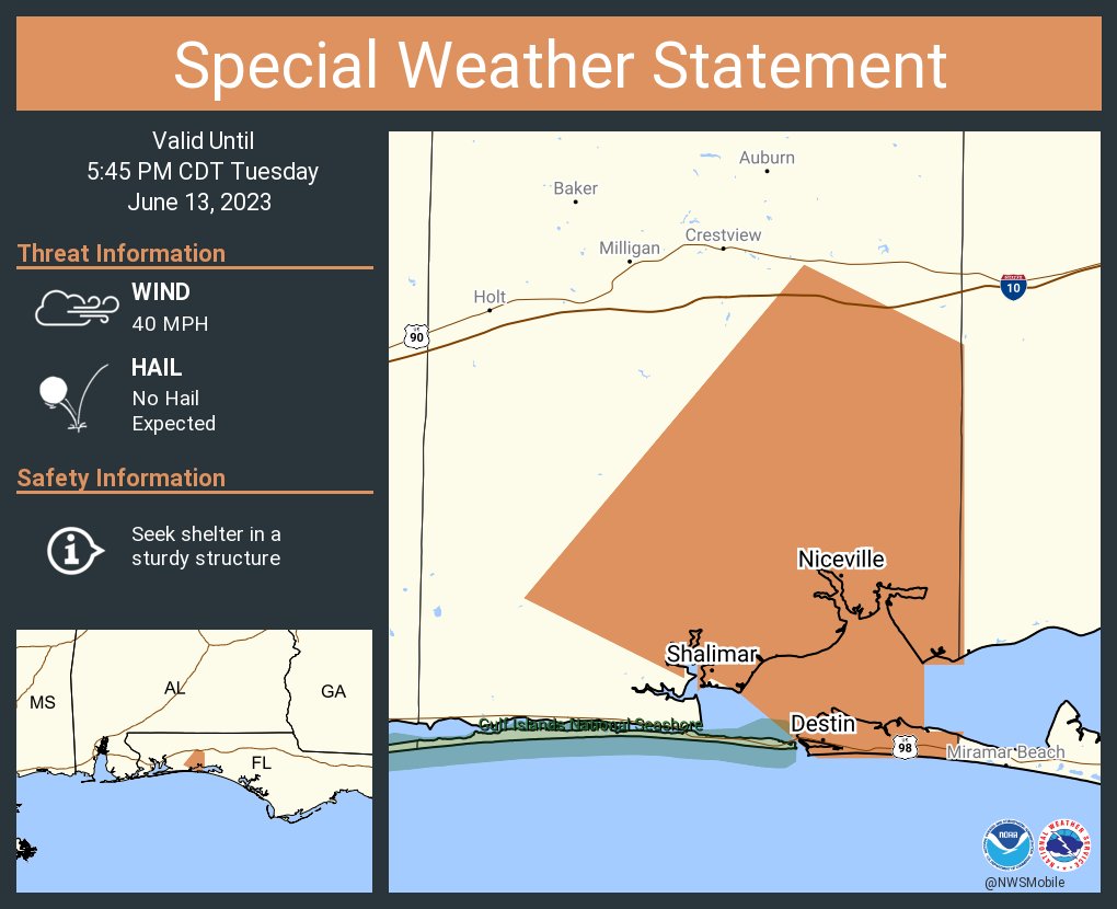 NWS Mobile on Twitter "A special weather statement has been issued for