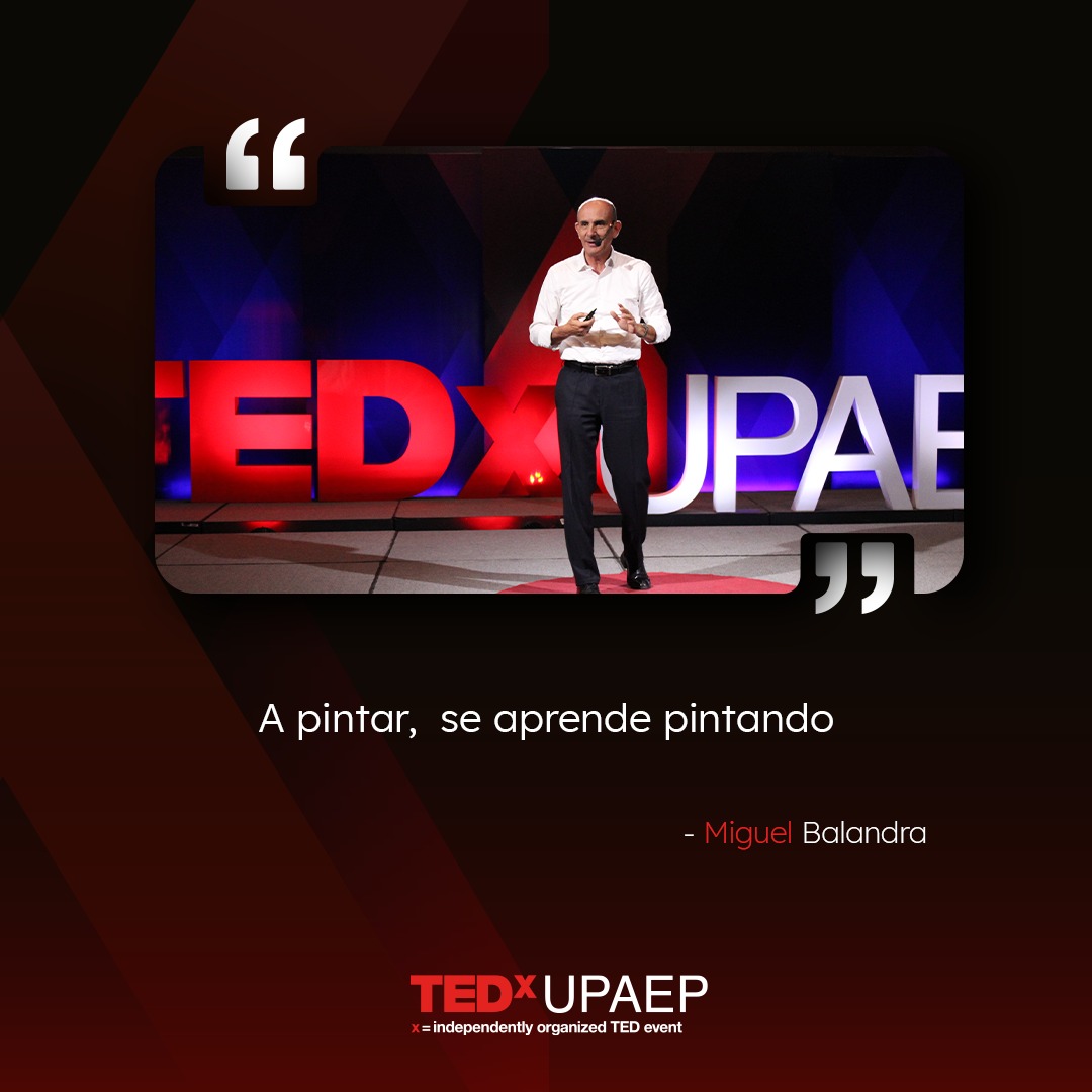 Miguel Balandra, nuestro séptimo speaker de esta tarde nos comparte una lección de vida. 🎨🧠 

#TED #TEDx #TEDxUPAEP #UPAEP #upaepestudiantes #Puebla