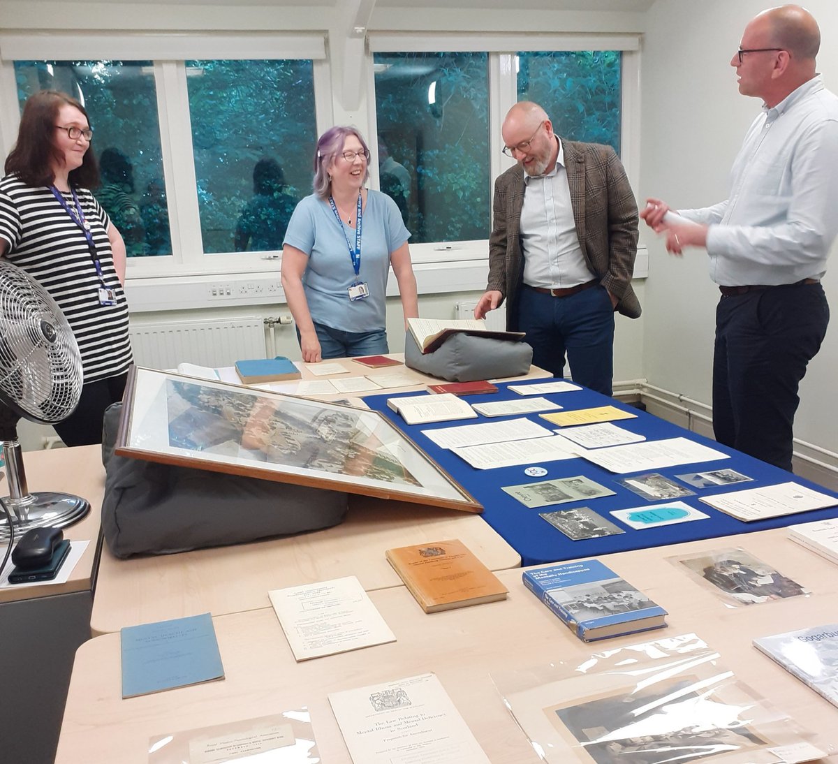 Fantastic archive session & display exploring the history of learning disability nursing in Scotland with @RCNLibraries Archive team and @scott_taylor70 at launch of LD nursing exhibition @RCNScot 
Find out more rcn.org.uk/news-and-event…
@RcnLDForum @RCNHistory #histnursing @SLDNN6