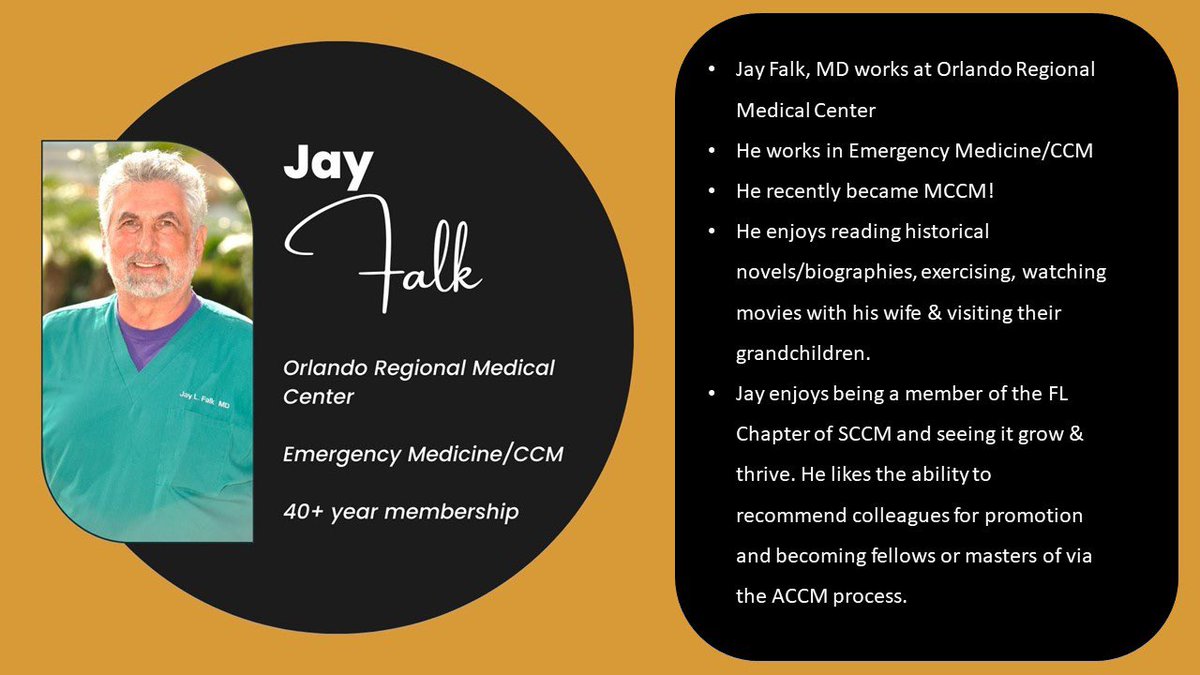 ✨Membership Spotlight✨ Meet Jay Falk, MD! #FLSCCM #SCCMSoMe #EMICU