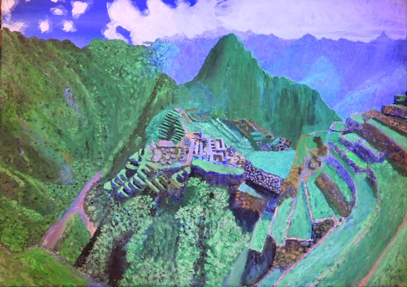 WombelK's tweet photo. I want to show you my new Picture called "Machu Picchu". It is painted with neonacrylic paint on a 50x70 (cm) canvas 
#Kunst #Acrylmalerei #Art #Acryl #Neon #Fluoreszierend #Nachtleuchtend #Malen #Livemalen #Acryl #NeonArt #Neonkunst https://t.co/EUNX3dBMdx