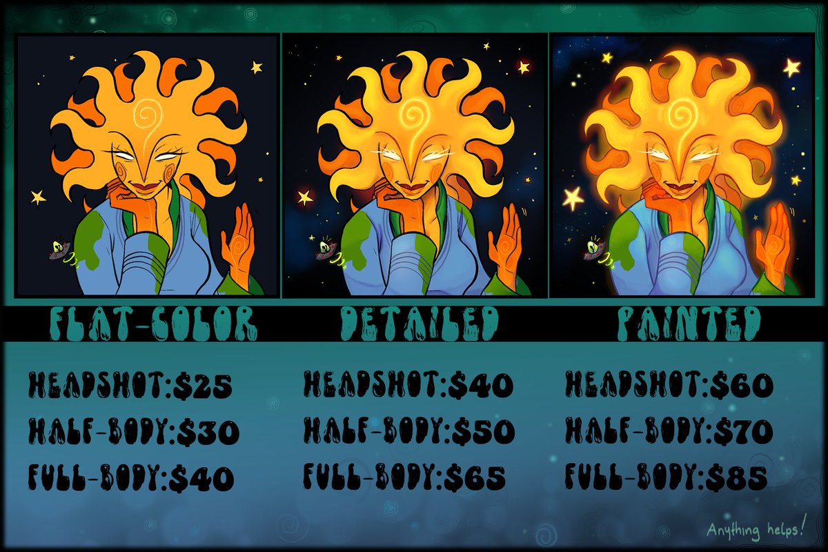 klverfe's tweet image. 🌀☀️COMMISSIONS ARE OPEN AGAIN!☀️🌀

5 slots will be available 📓

If you have any questions feel free to DM me!

RTs &amp;amp; ♥️s are appreciated 🫶🌞