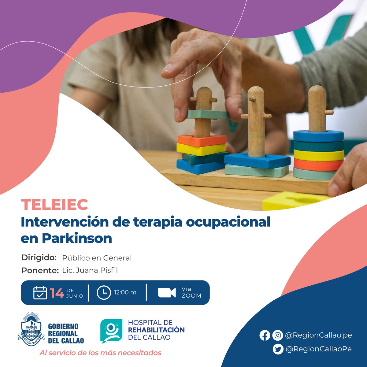 HRehabilita's tweet photo. 📢 El @HRehabilita, te invita este 14/06 a participa de las siguientes #CharlasVirtuales:
✅¿cómo hablar de discapacidad a los niños?
⏰12:30 p.m.
✔Link: https://t.co/P9gsOY4bRf
✅Intervención de terapia ocupacional en Parkinson
⏰12:00 m.
✔Link: https://t.co/yo7qahoJVg https://t.co/2Mz1jzkcoW