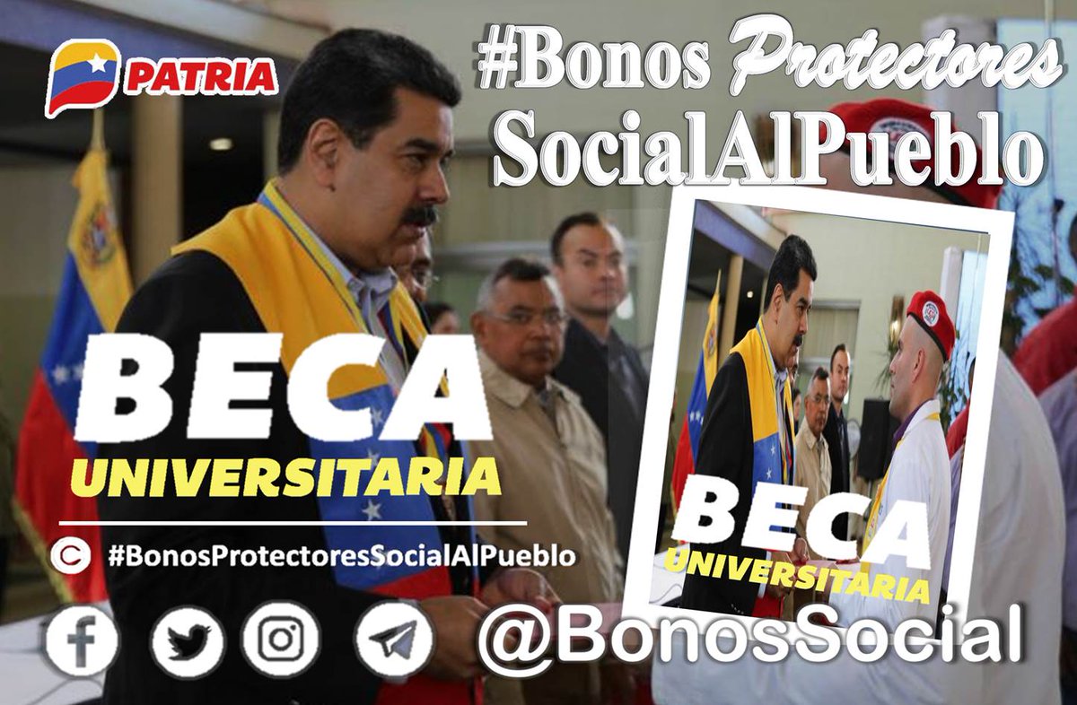 BonosSocial's tweet image. 🚨 #AHORA: Inicia la entrega de la #BecaUniversitaria (junio 2023) a través del Sistema @CarnetDLaPatria enviado por nuestro Pdte. @NicolasMaduro.

✅ Monto en Bs. 148,50

@BonosSocial
#BonosProtectoresSocialAlPueblo
#VivaLaUnionDeLosPueblos